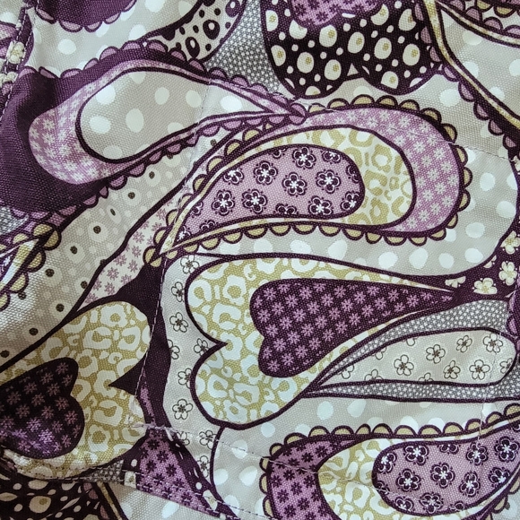 Thirty One Retro Metro Paisley Purple Canvas Tote Bag - Picture 3 of 11